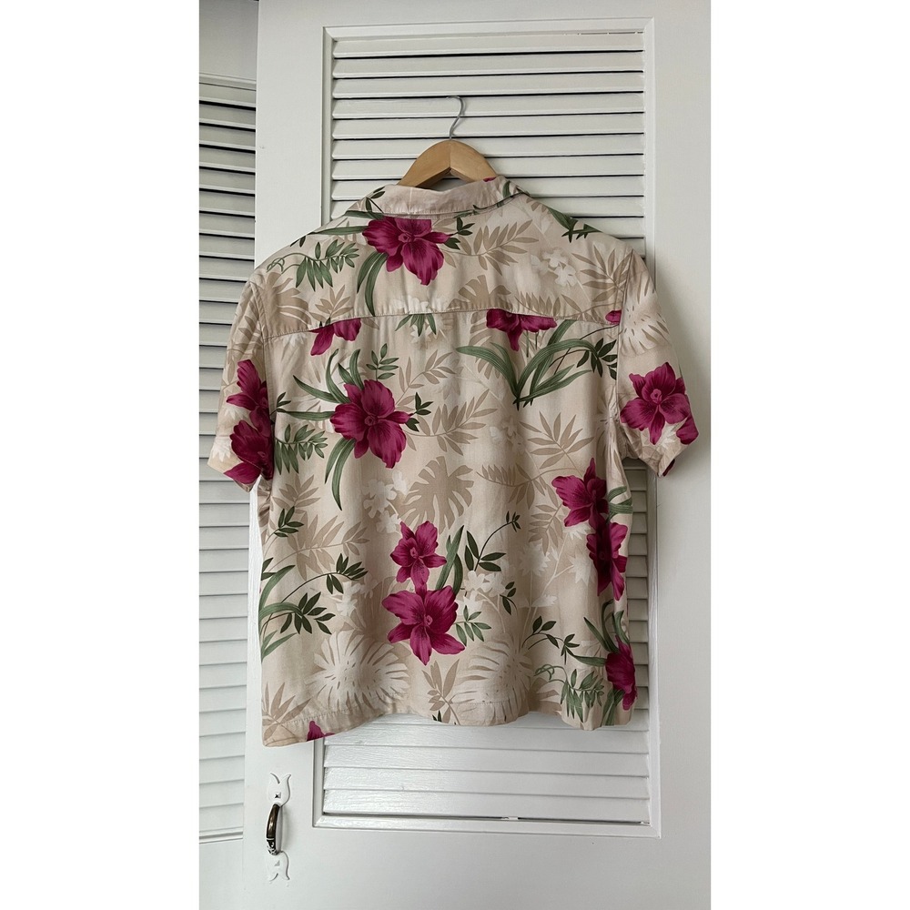 La Cabana Vintage Hawaiian Print Short Sleeve Button Down Shirt Petite XL - Picture 2 of 7